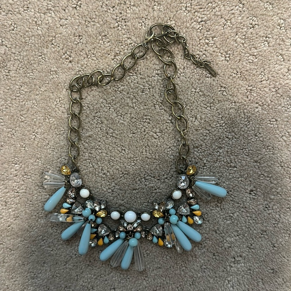 Sugarfix bib necklace, light blue and clear crystal